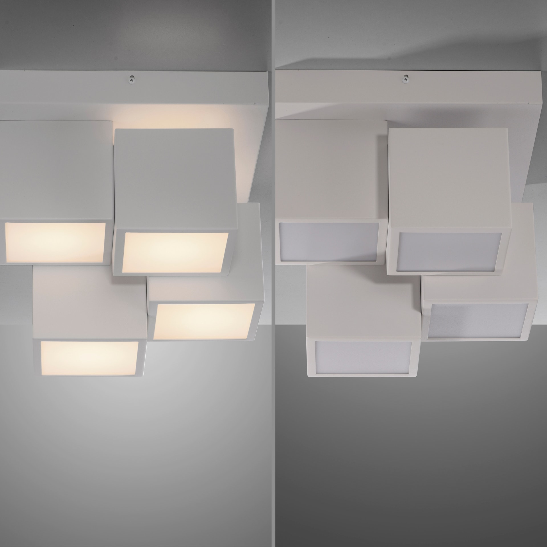 JUST LIGHT LED Deckenlampe TETRIS 30 x 30 cm weiß