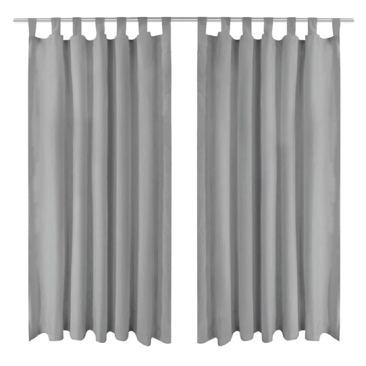 VidaXL Rideau occultant avec boucles 2 pcs - Gris