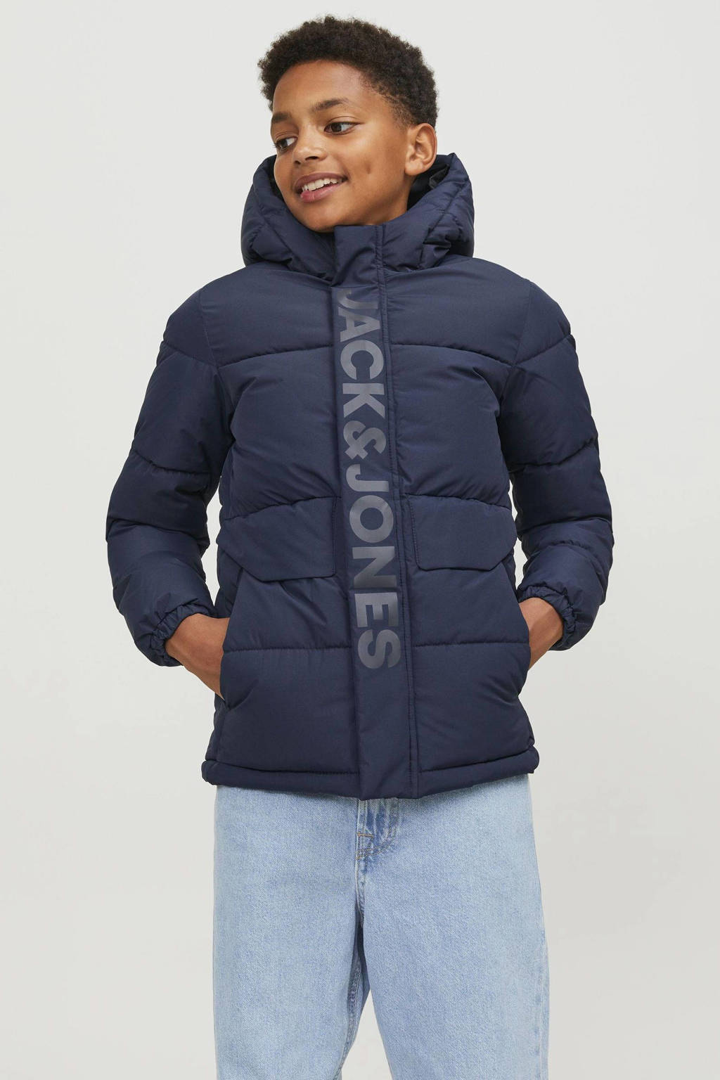 JACK & JONES gewatteerde winterjas JCOSPEED donkerblauw