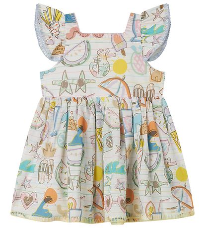 Stella McCartney Kids Kleid m. Bloomers - Weiß/Pastel