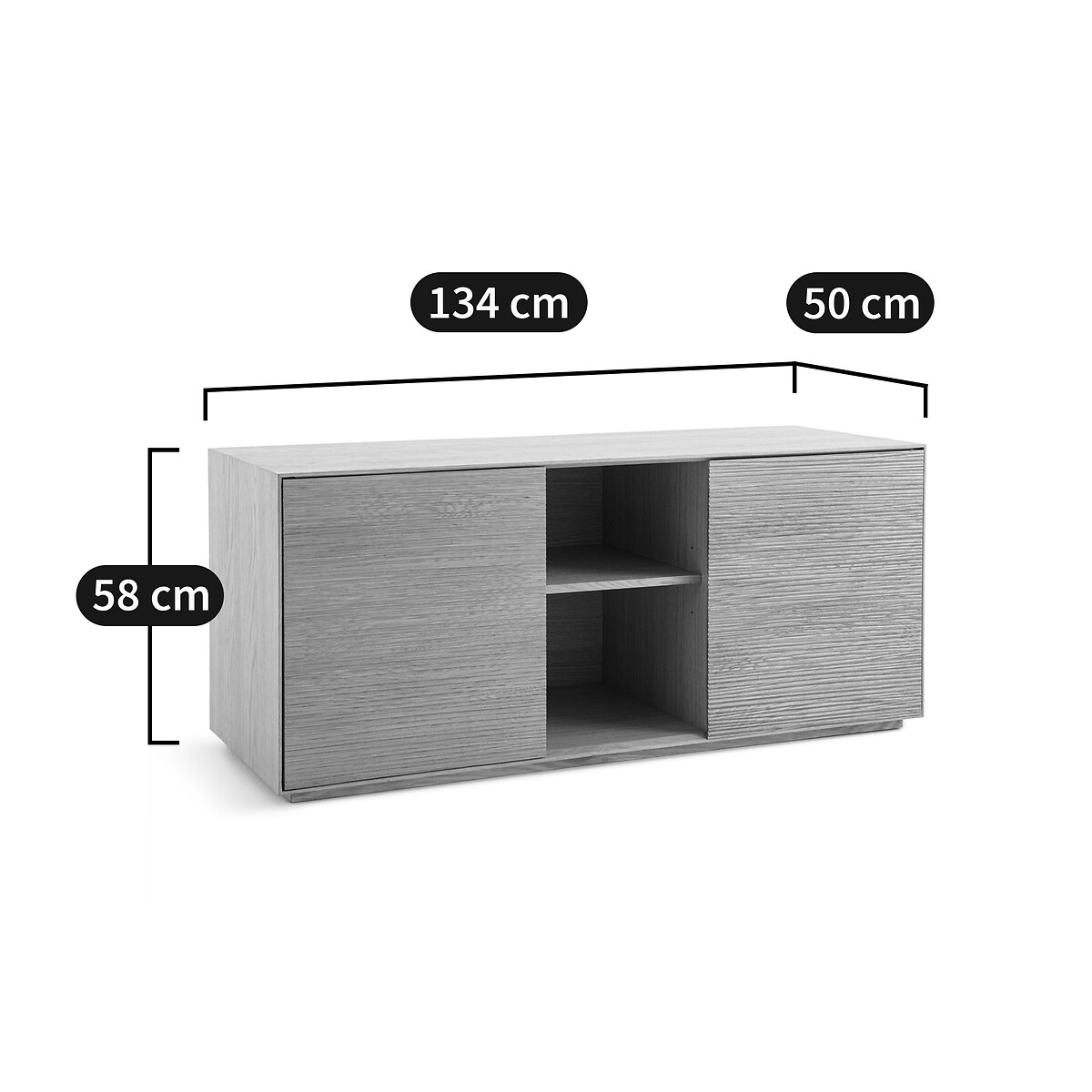 AM.PM<br>Base de mesa com 2 portas, carvalho e folheado, Mikube