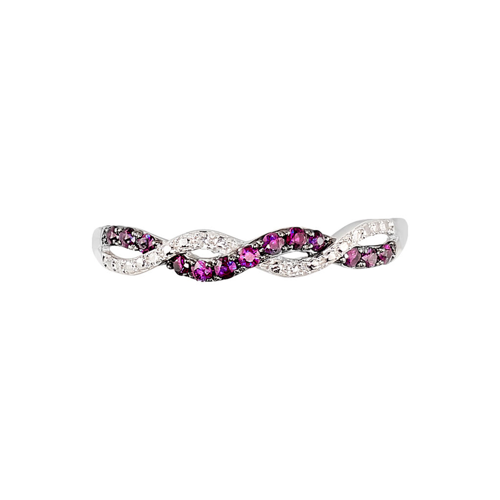 Bague Sofia Or Blanc Rubis Et Diamant