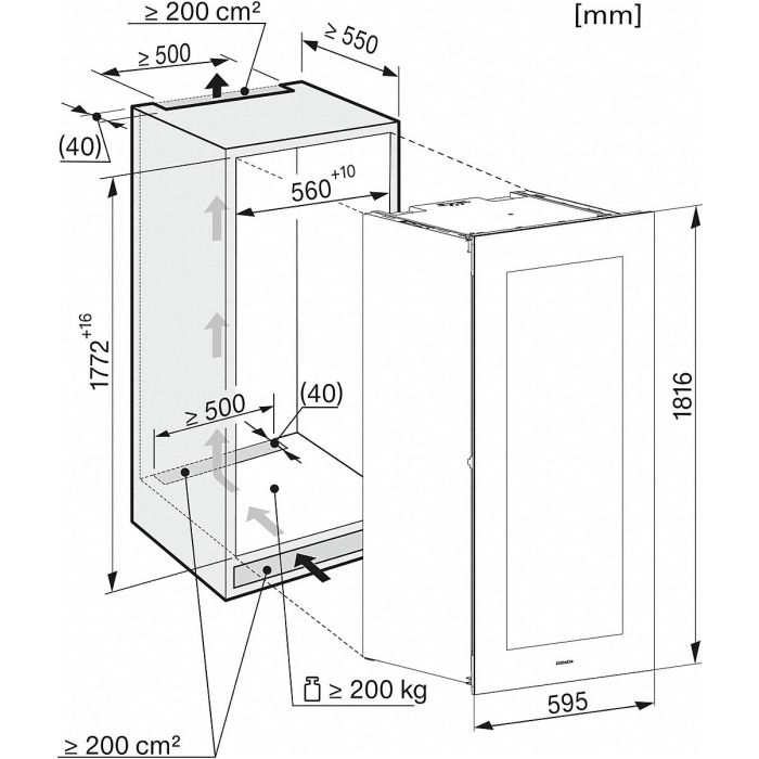 Miele Einbau-Weinklimaschrank KWT 6722 iGS obsw