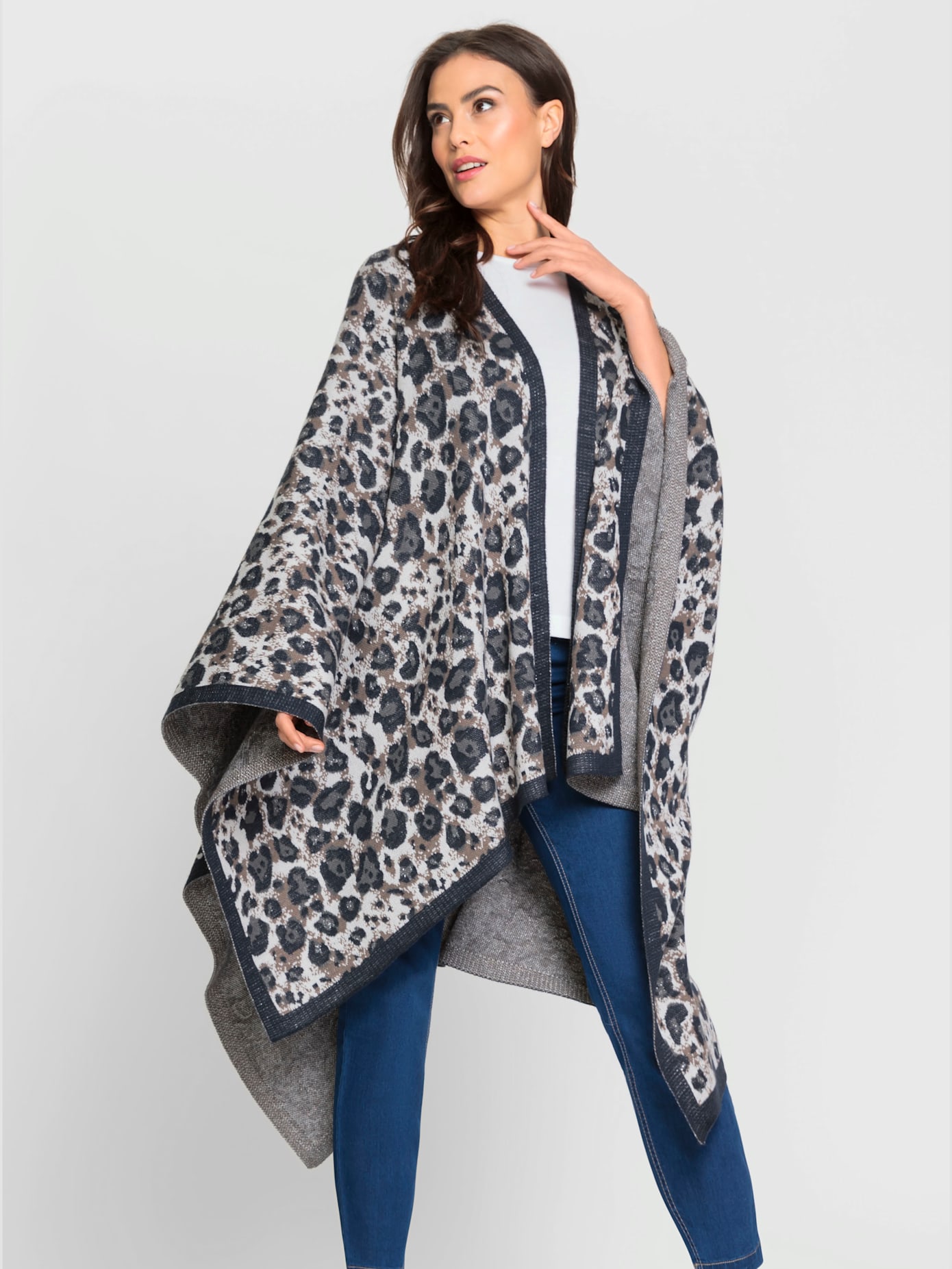 Cape en tricot tricot jacquard élégant