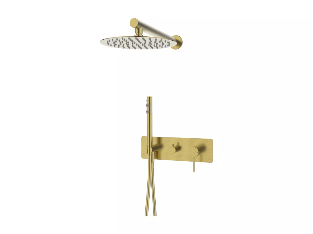 Envol colonne de douche encastrée mécanique or brossé - Essebagno
