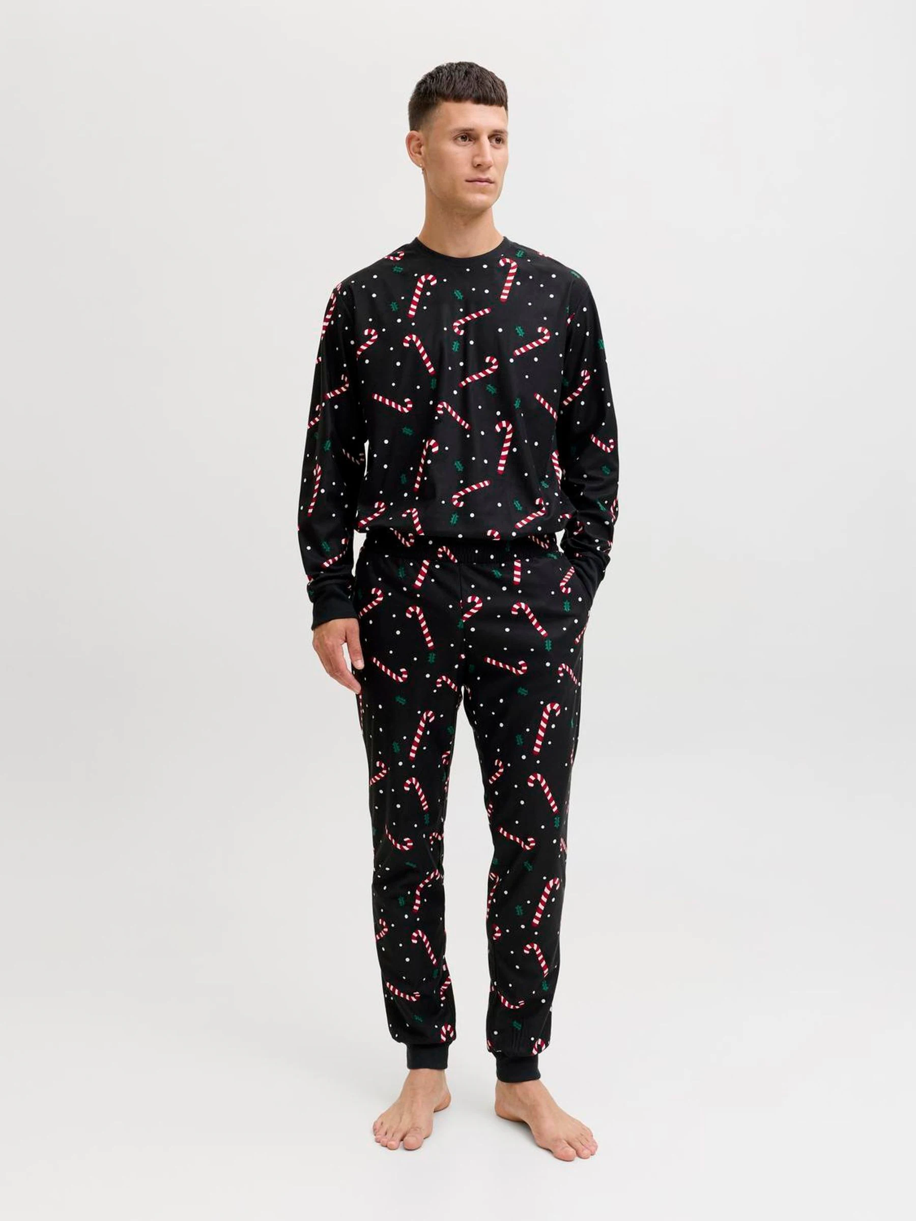 JACK & JONES Loungewear Set met Candy Cane Print voor Kerstmis