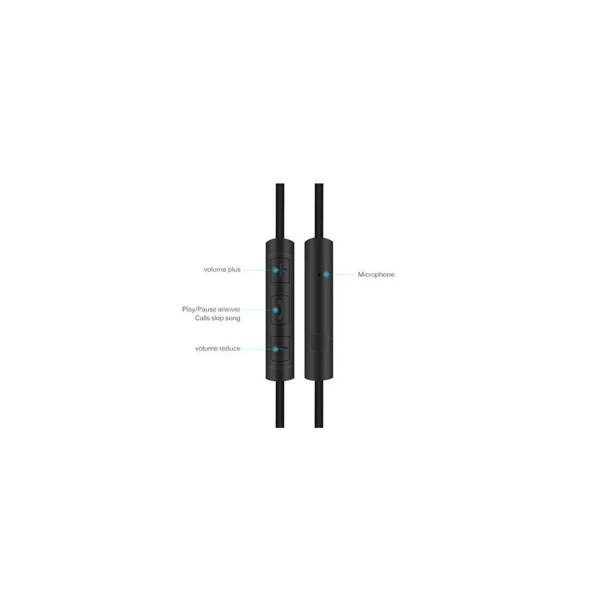 3,5mm Audiokabel med mikrofon/volumkontroll