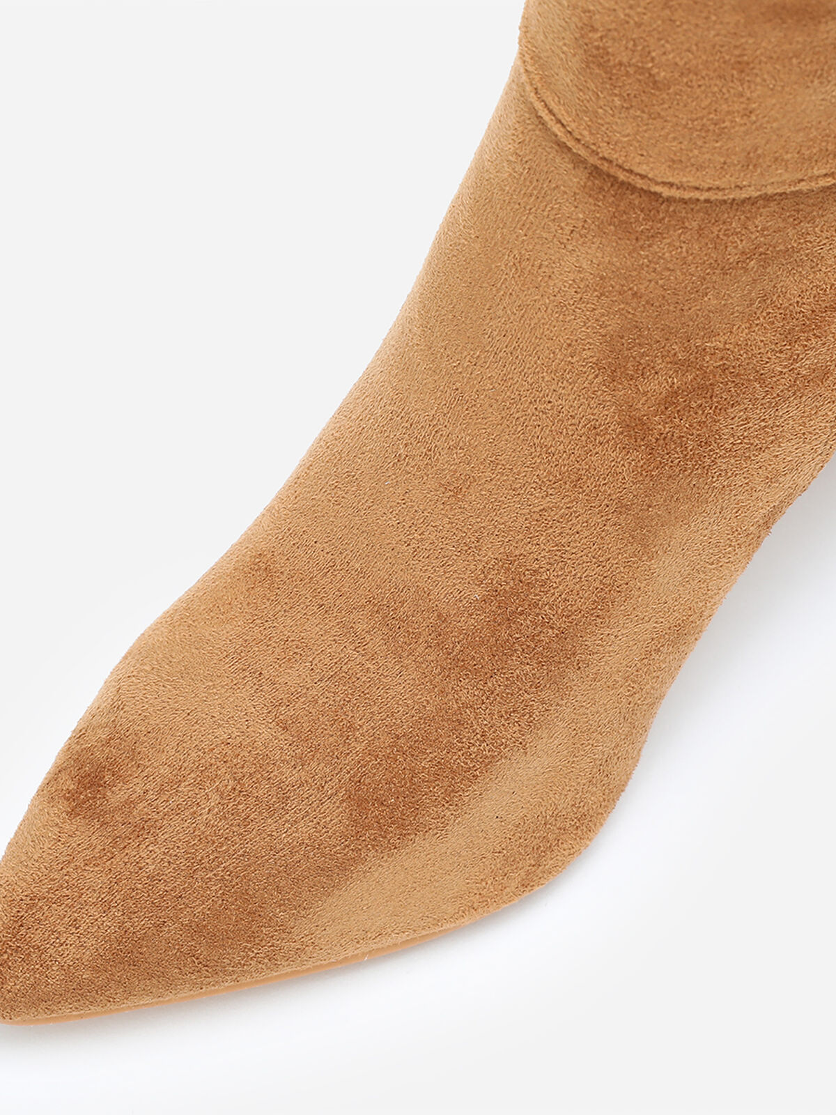 Bottines avec boucle ornée de strass- Camel