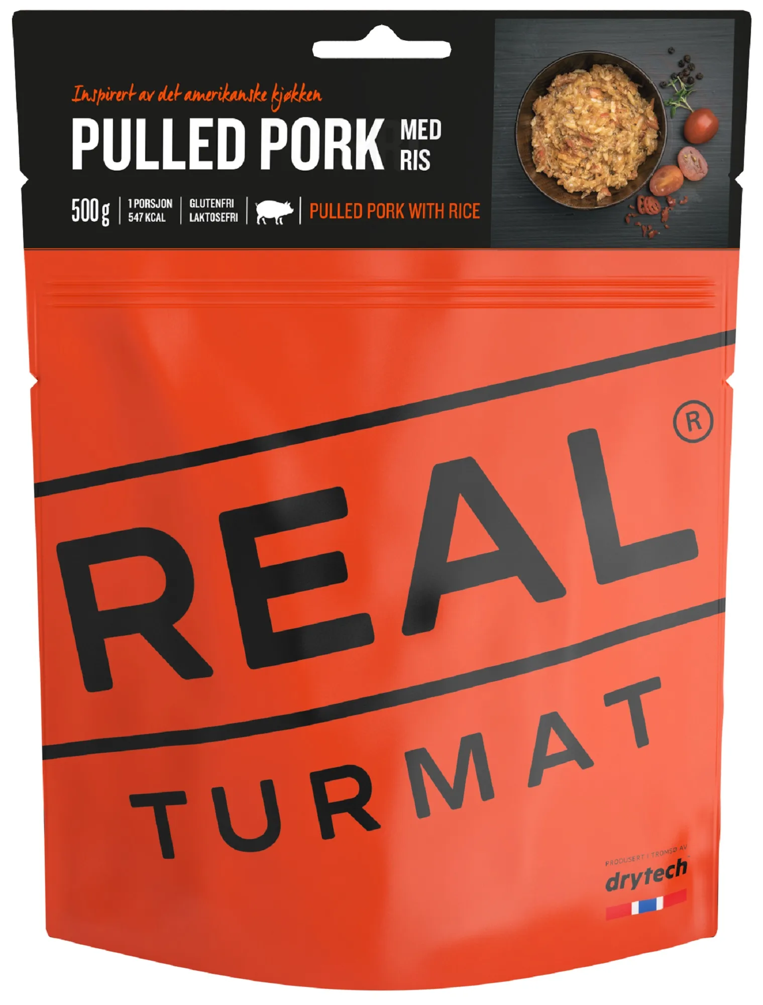Real Turmat Pulled Pork Med Ris 500g