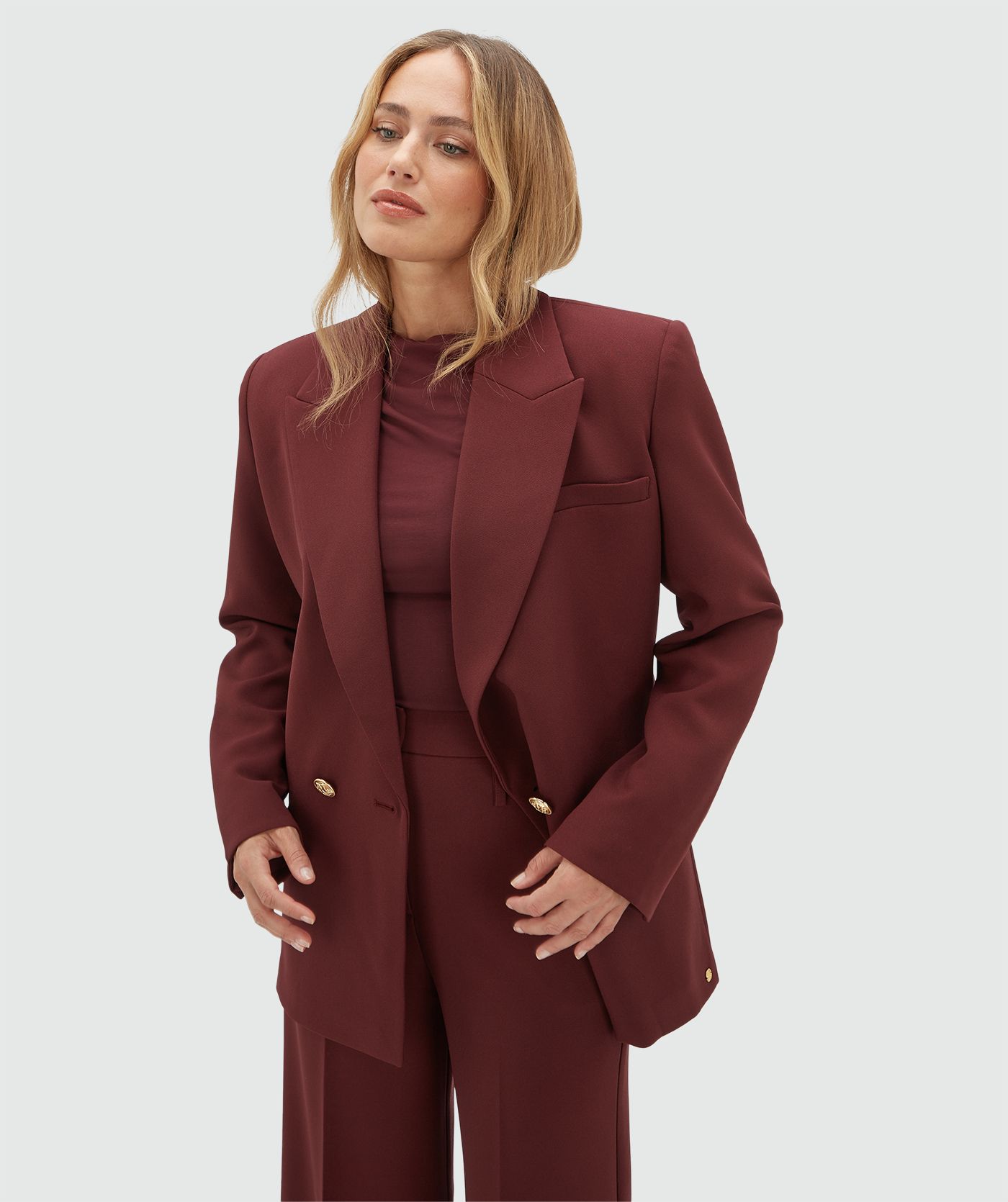 JV-DEE oversized blazer - burgundy