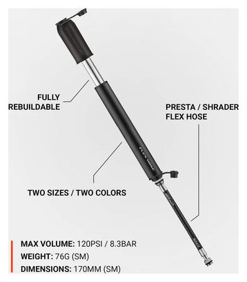 LEZYNE Pompe à main SPORT DRIVE HP Small Noir