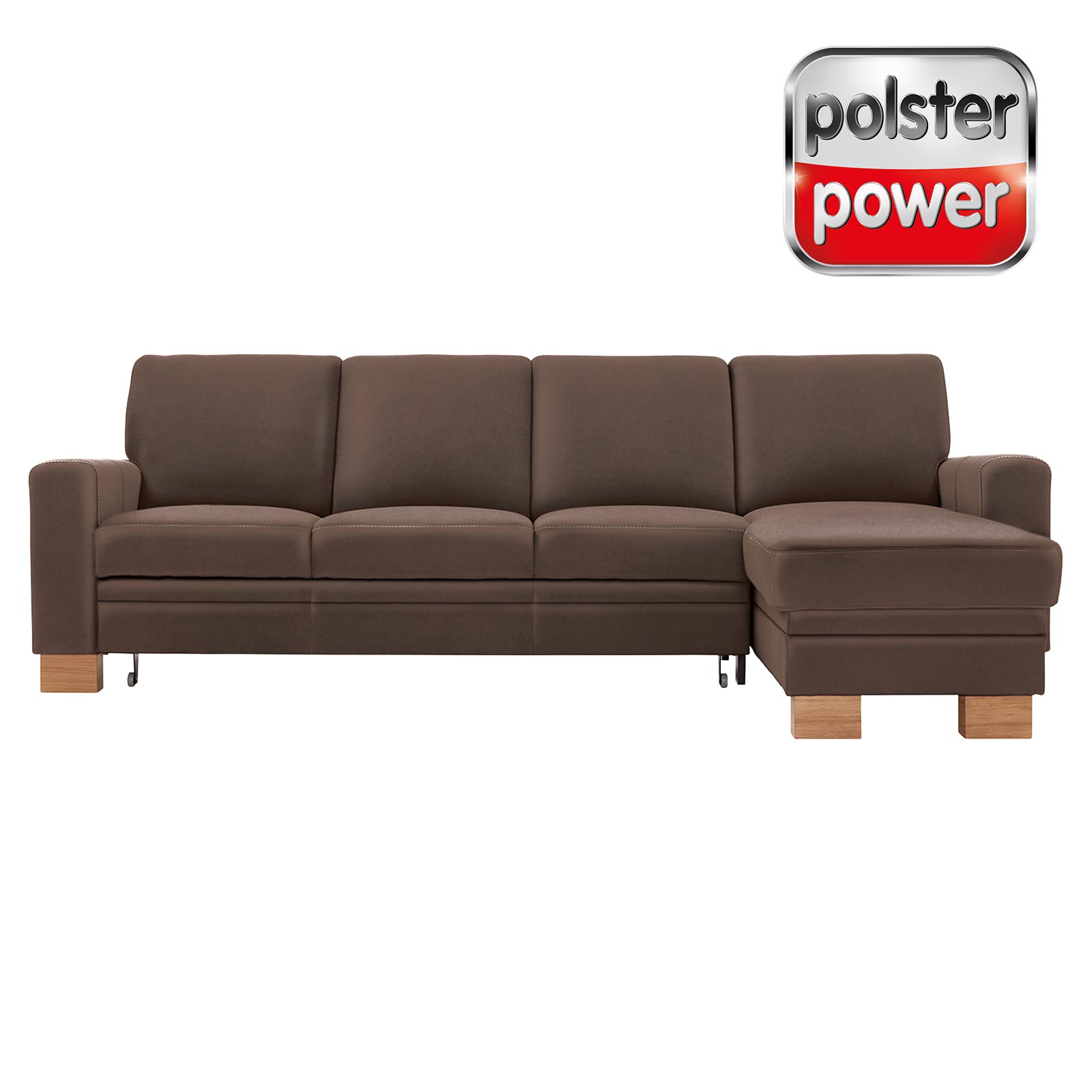 polsterpower Ecksofa - Saddle nougat - Basismodell - Recamiere rechts