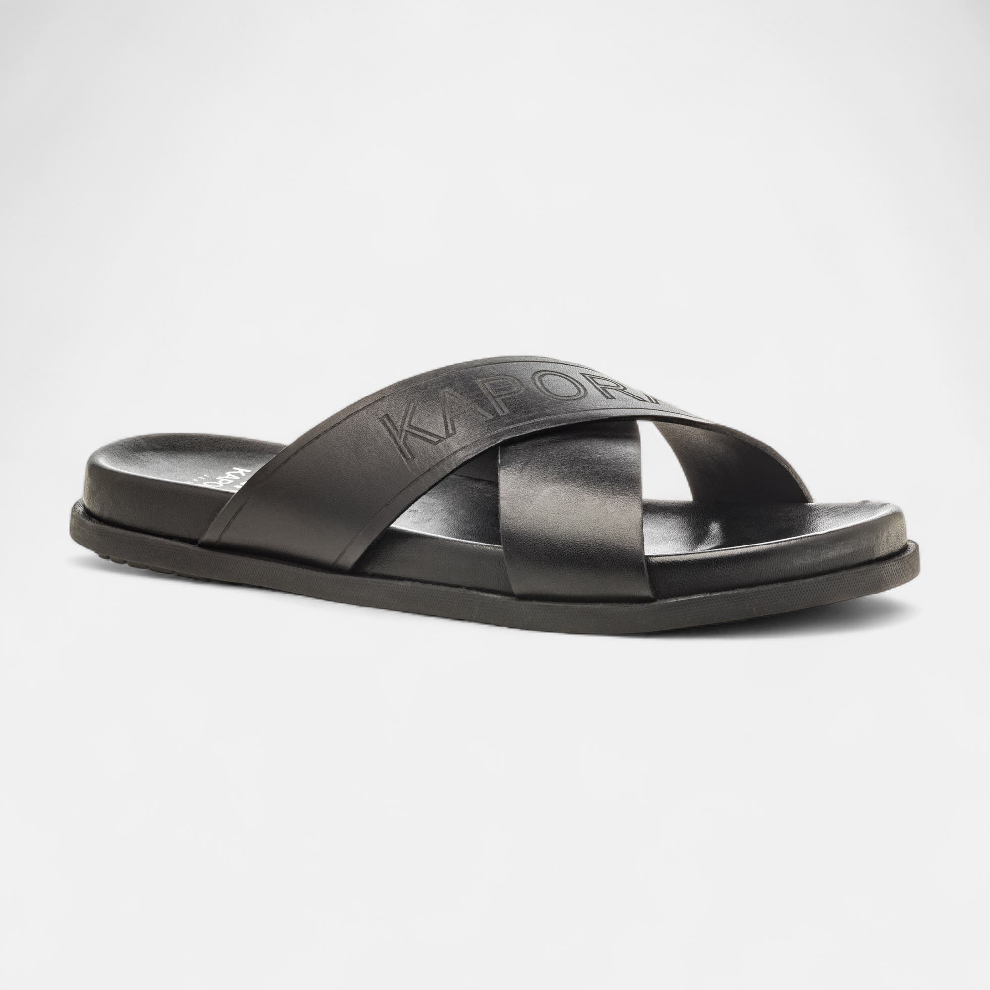 Mules Homme en cuir noir