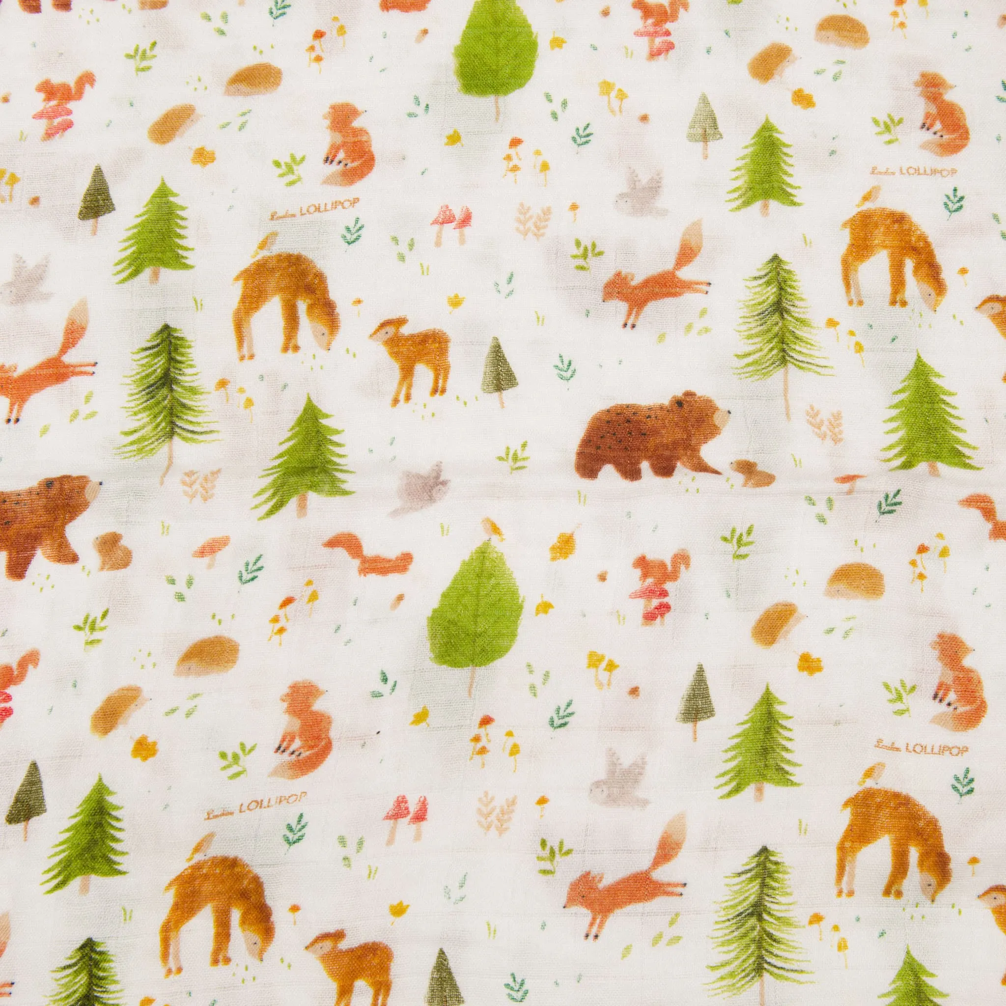 Loulou Lollipop Drap Contour pour Lit de Bébé - Mousseline Bambou Amis de la Forêt