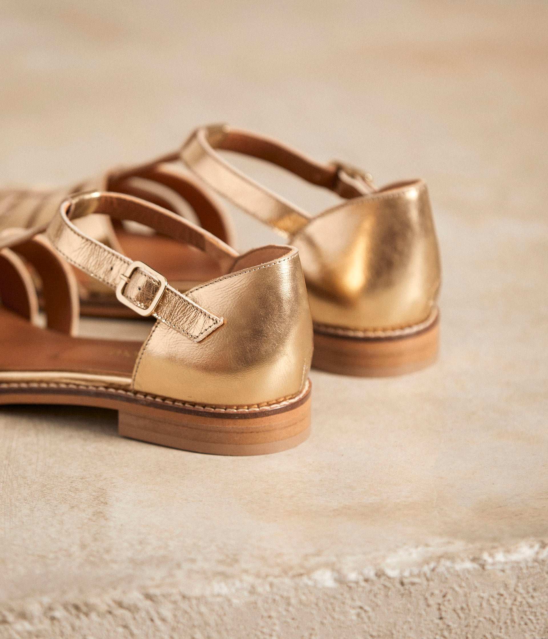 Sandales cuir doré Valentine