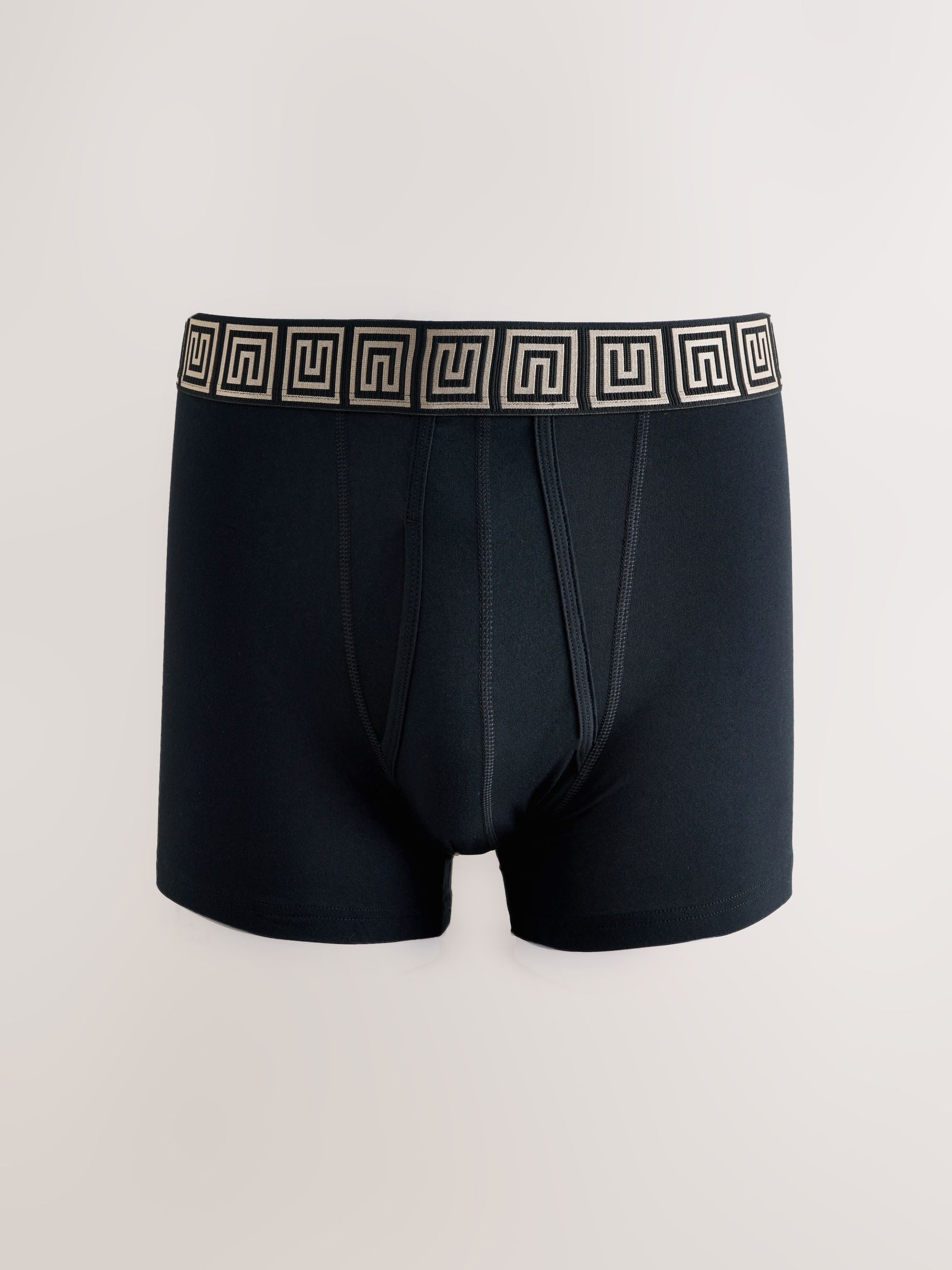 Zwarte taillebanden met metallic motief - Boxershorts van katoenrijk materiaal met A-voorkant