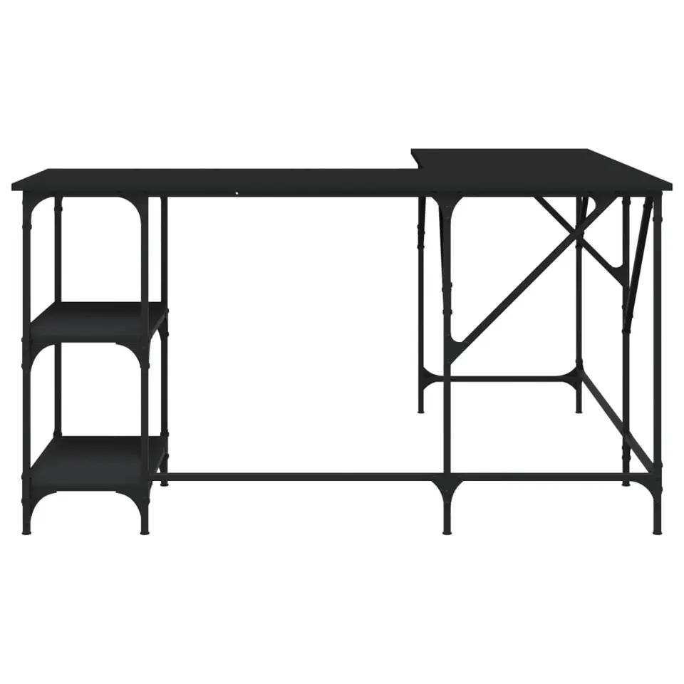 vidaXL - Bureau - Zwart - Bewerkt hout
