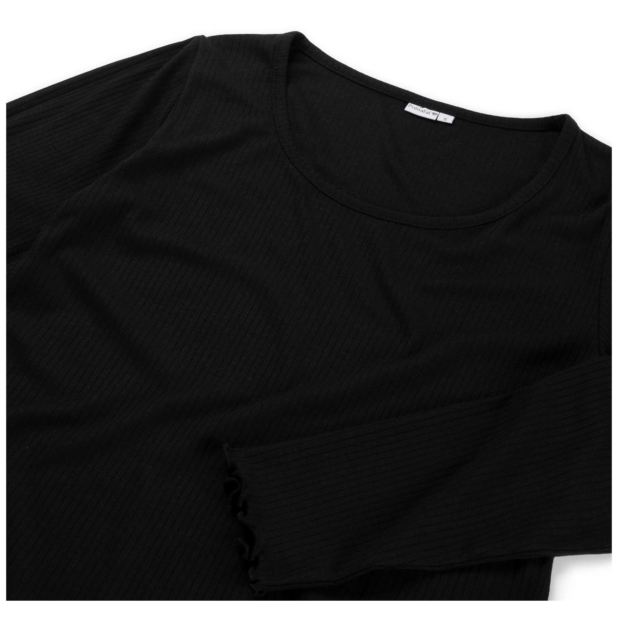 Prénatal zwangerschapsshirt lange mouwen effen zwart