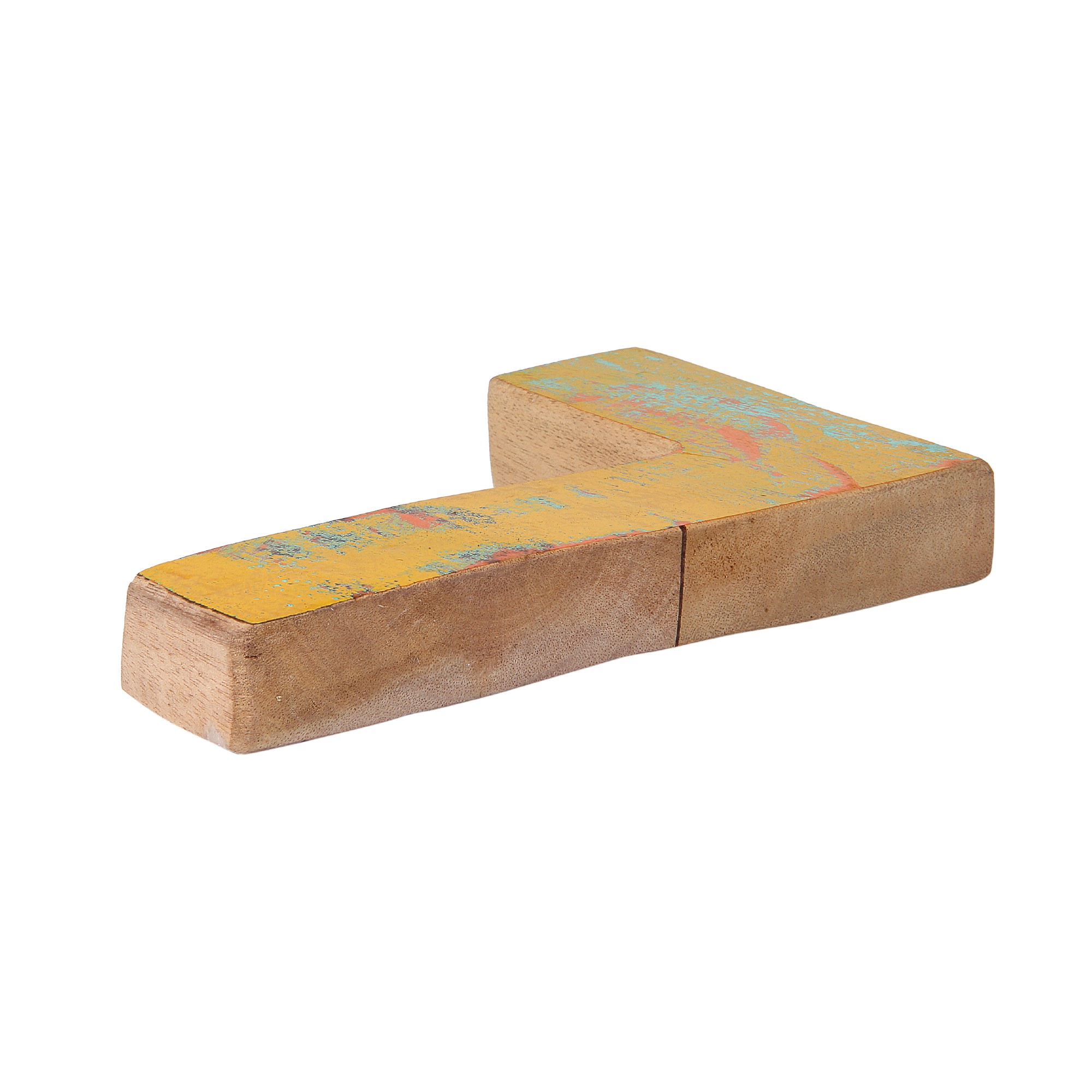 Holzbuchstabe 'L', mehrfarbig, T 2,5 cm, B 13 cm, H 19 cm von fischer's lagerhaus