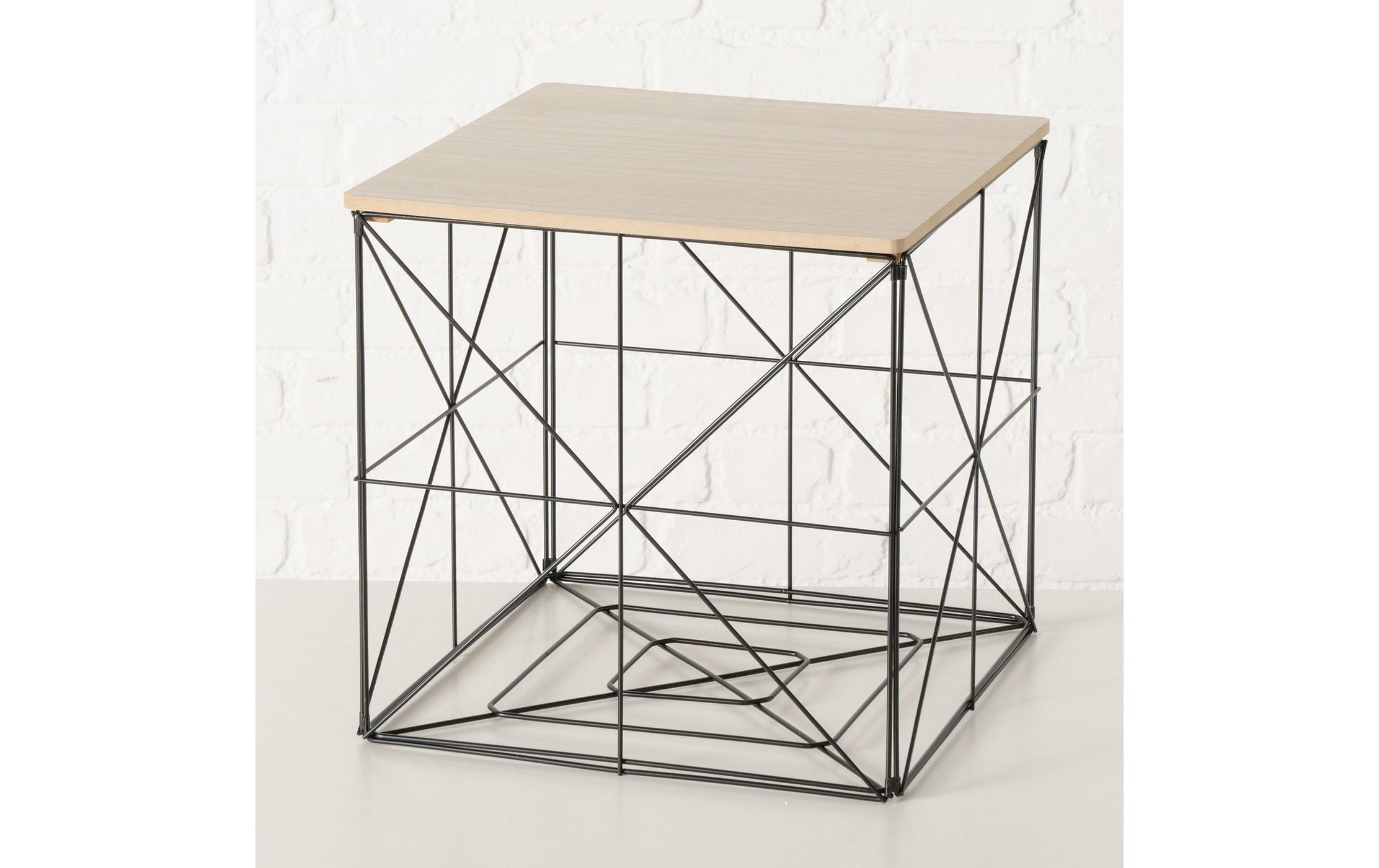 Beistelltisch Kubio 38 x 38 cm, Natur/SchwarzCouchtisch