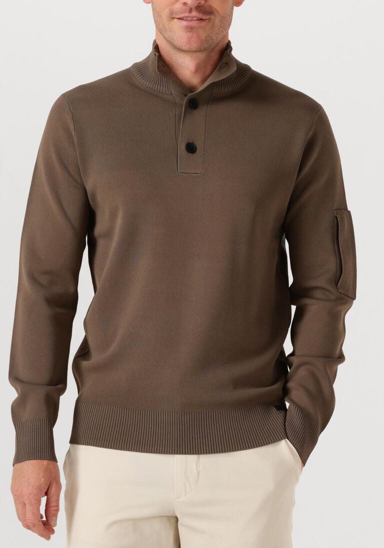 bruine genti trui turtle 3 button ls