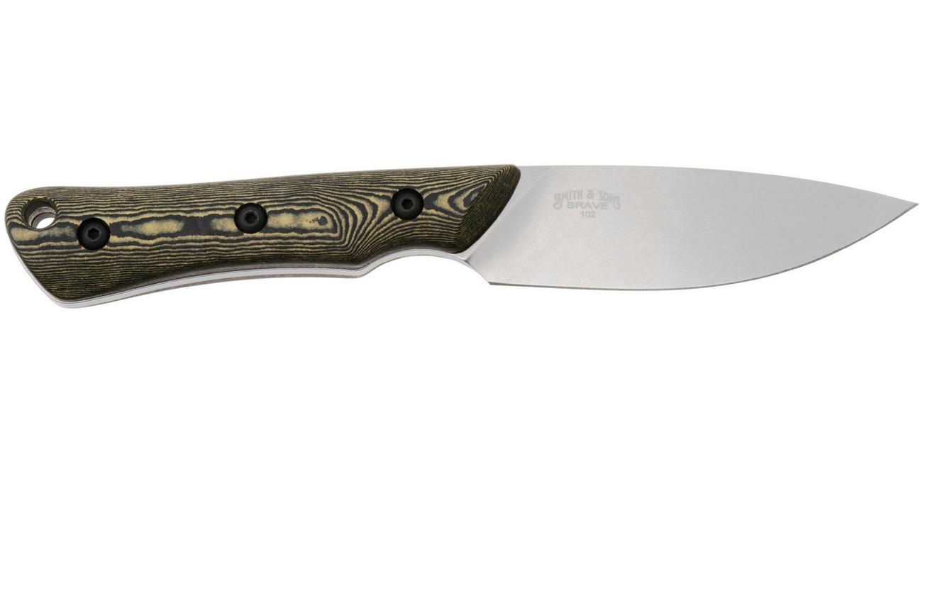 White River Knives Brave WRSS-BRV-RMB Stonewashed Magnacut, Maple Black Richlite, jachtmes, Smith and Sons design
