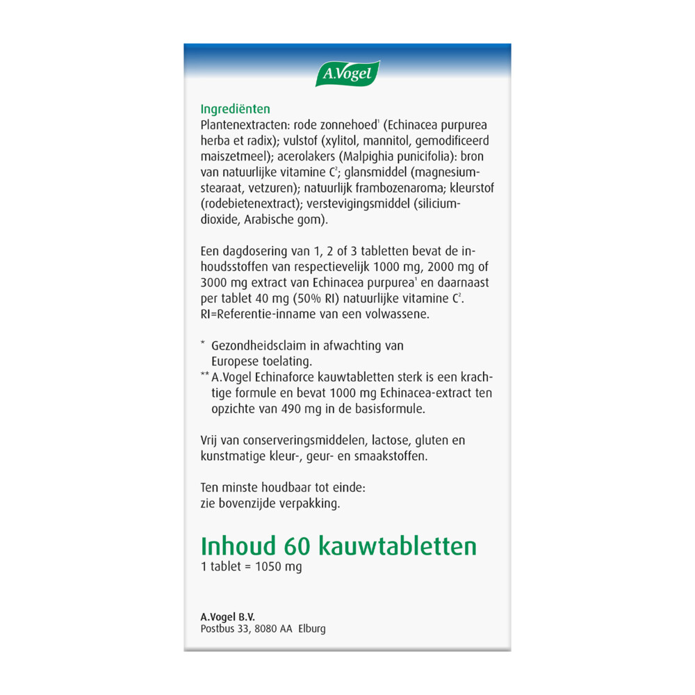 A.Vogel Echinaforce Sterk + Vitamine C60 kauwtabletten