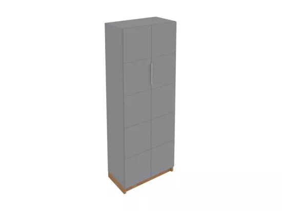Armoire 2 Portes Grise 10 Niches L 68 H 180.7 P 37.6 cm