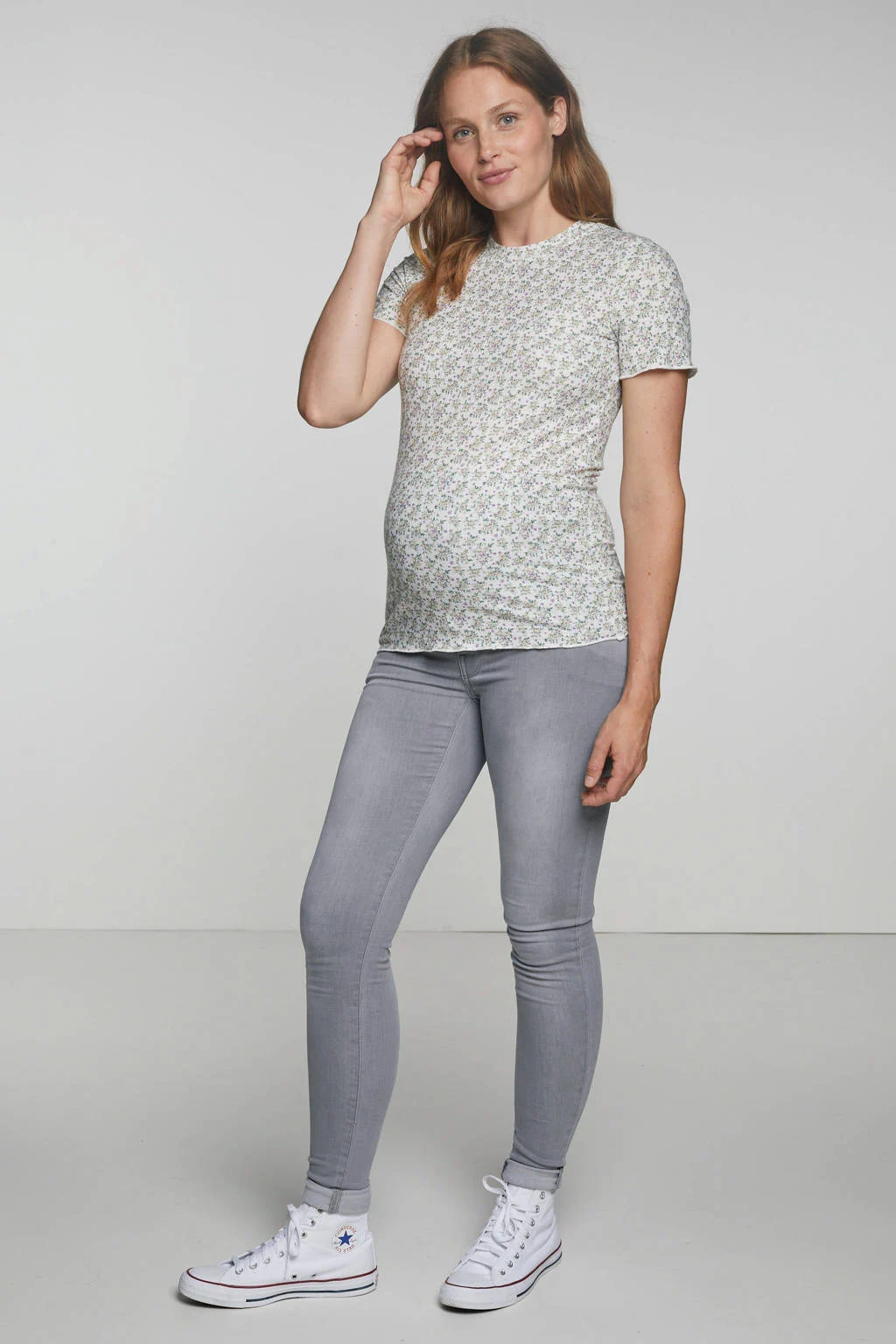LOVE2WAIT super skinny zwangerschapsjeans grijs