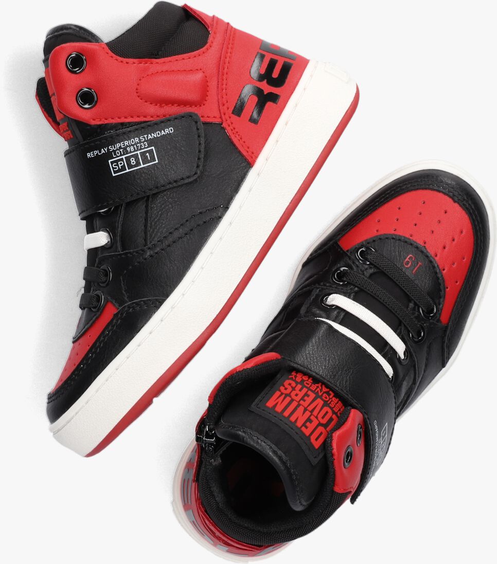 REPLAY zwarte replay hoge sneaker cobra