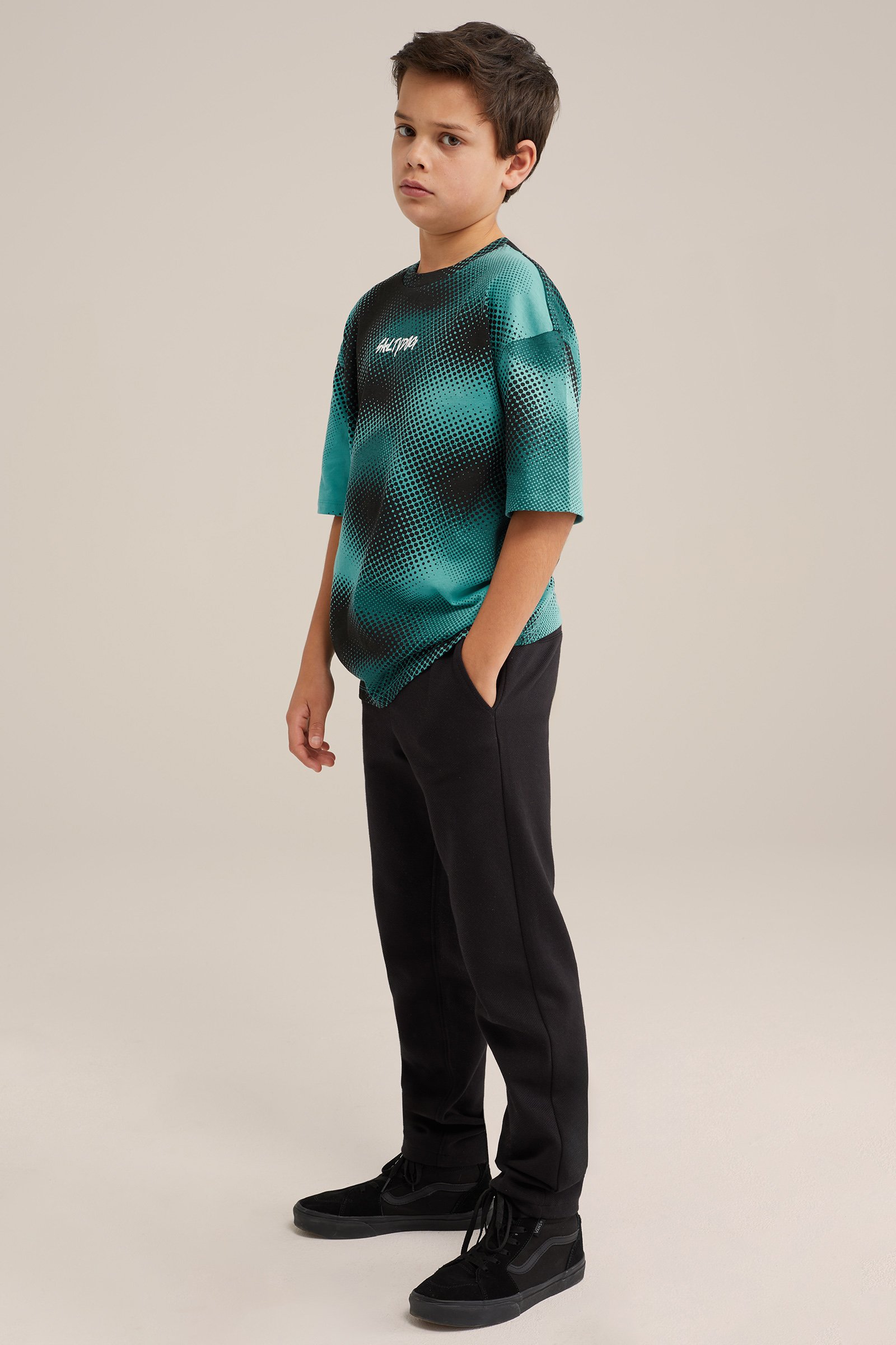 Jongens T-shirt met dessin WE Fashion Zeegroen