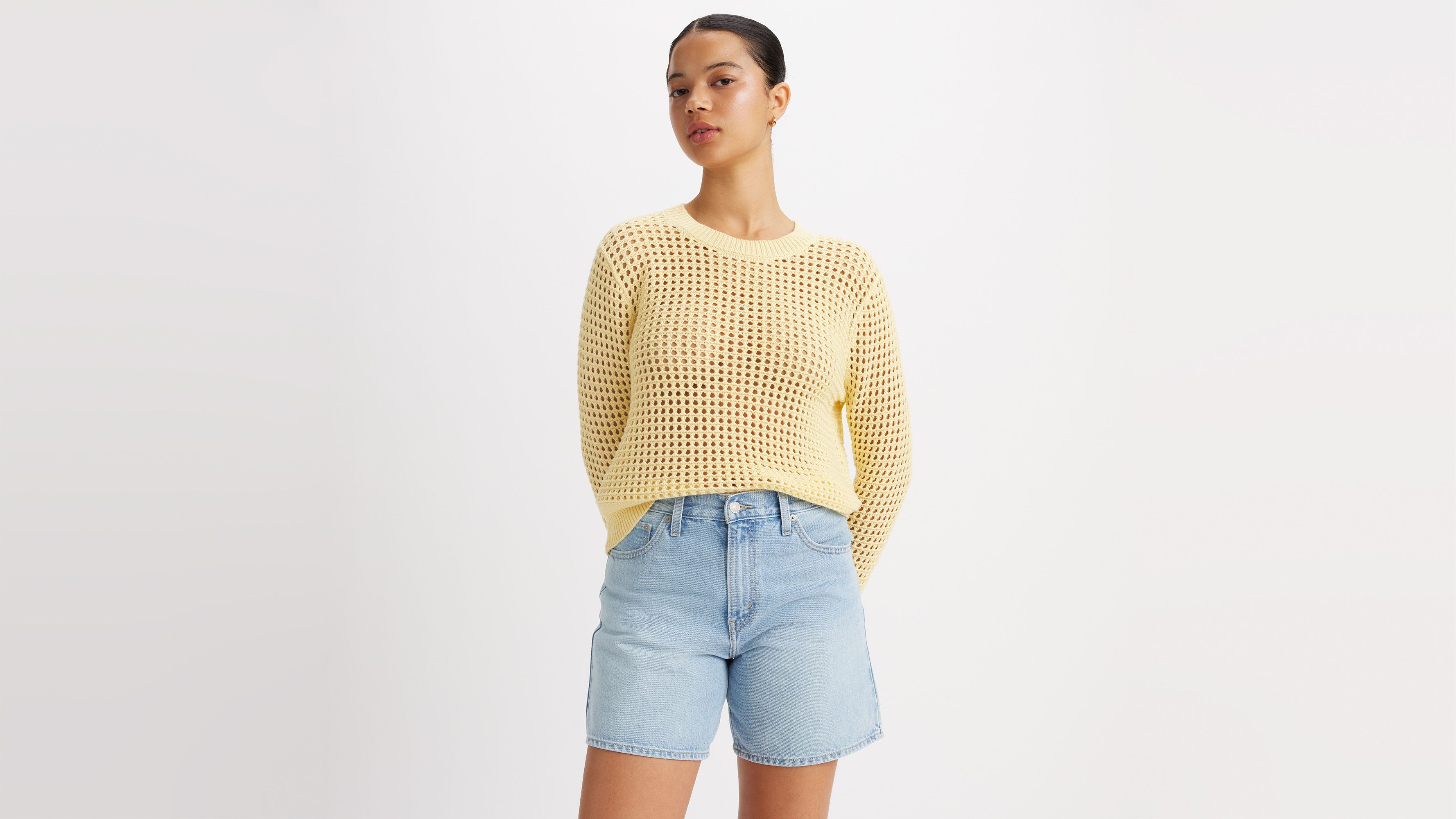 Haut manche longue maille crochetée Superbloom - Anise Flower - Jaune