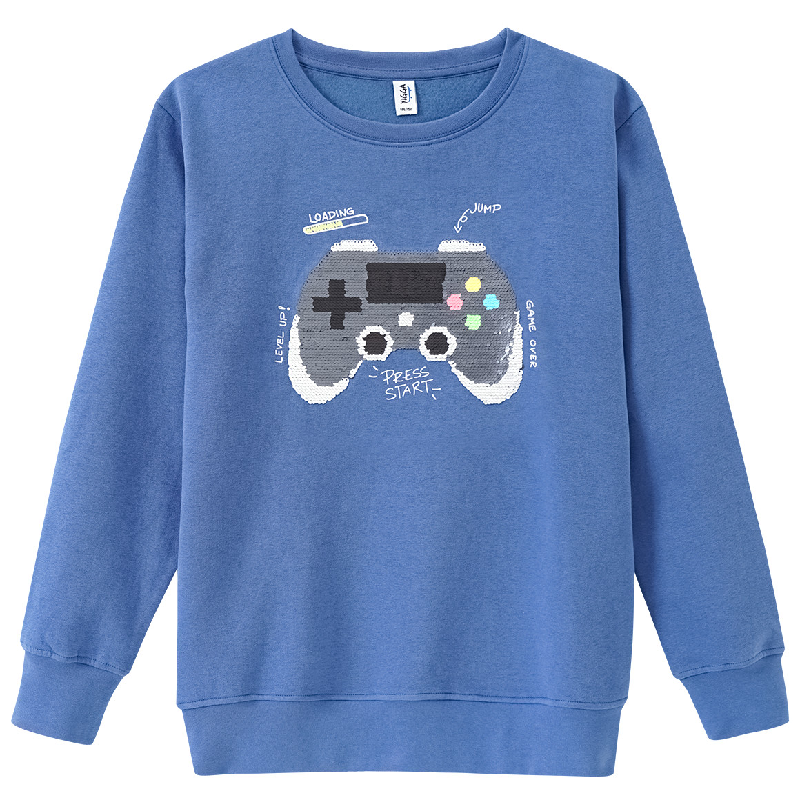 Yigga Jungen Sweatshirt mit Wendepailletten hellblau