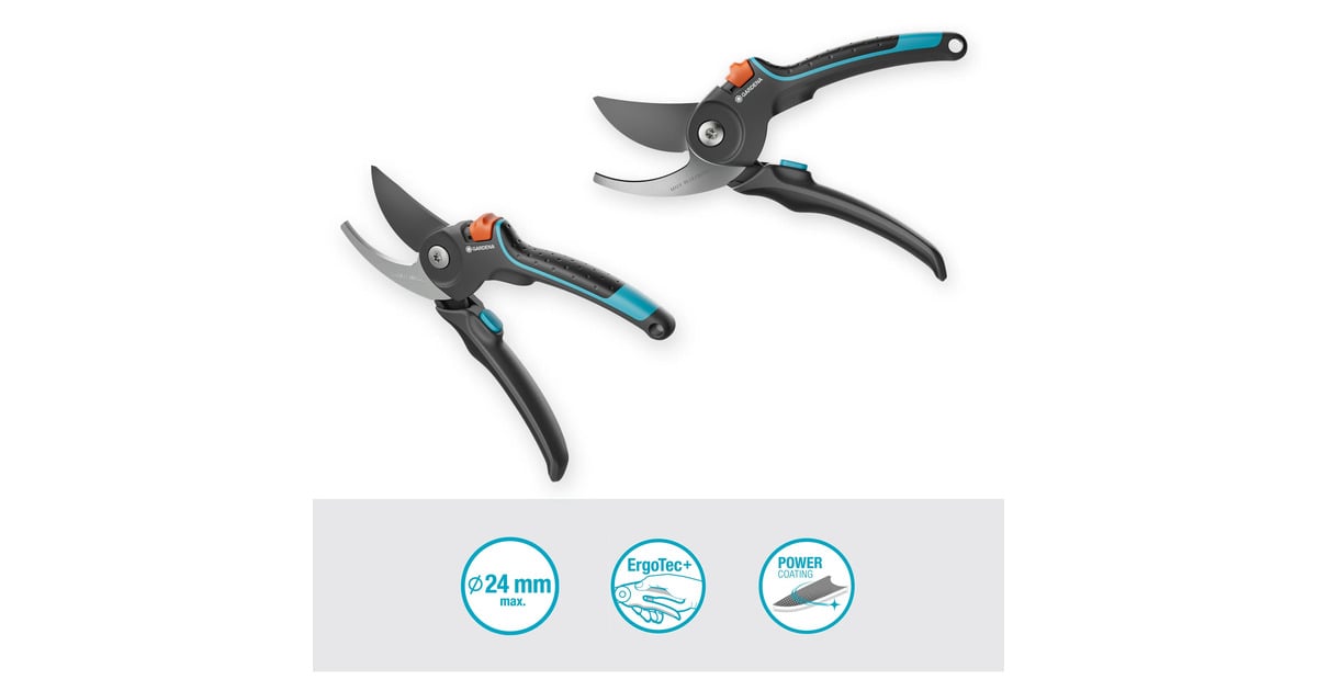 GARDENASnoeischaar PremiumCut Pro​ Fresh Wood, Bypass  (Grijs/turquoise, 24 mm snoeidiameter)