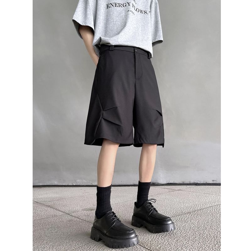 Breeson - Mid Rise Plain Gerimpelde Wijde Broek