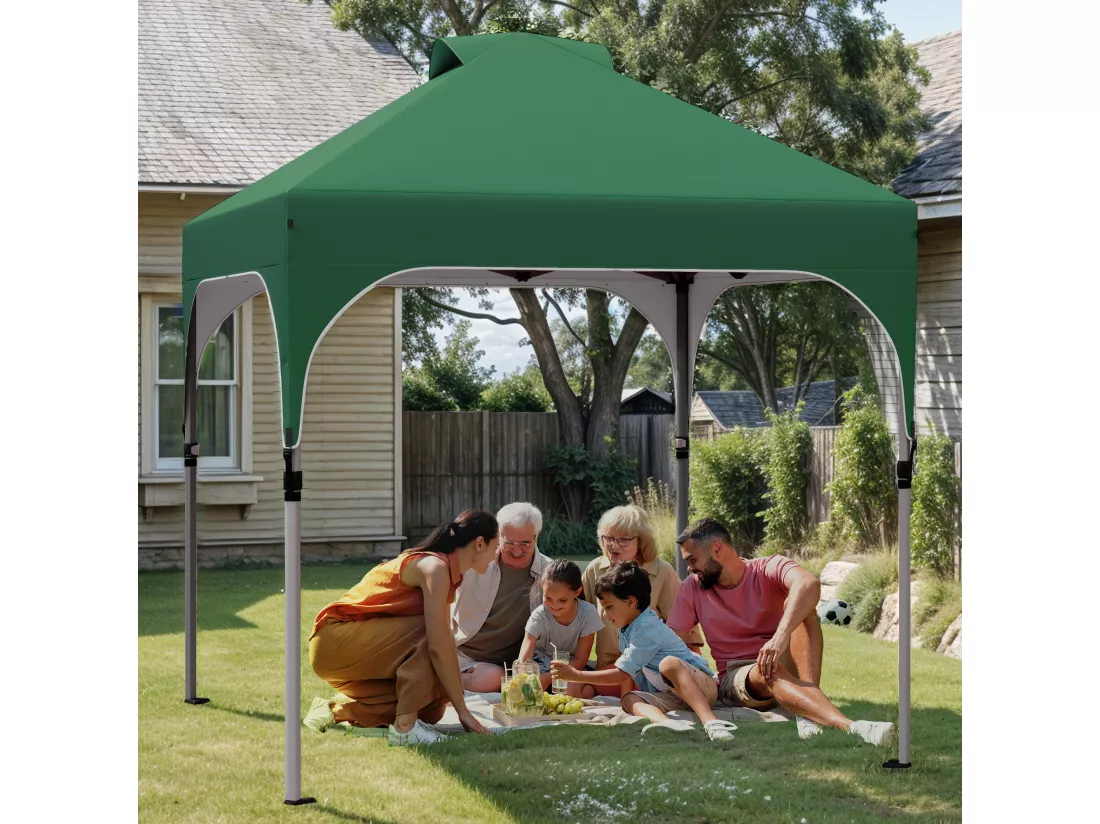 YITAHOME Tonnelle Pop-up Instantanée 3 x 3 m - Pliable - avec Sac à Roulettes - pour Terrasse - Marchés - Plage - Vert