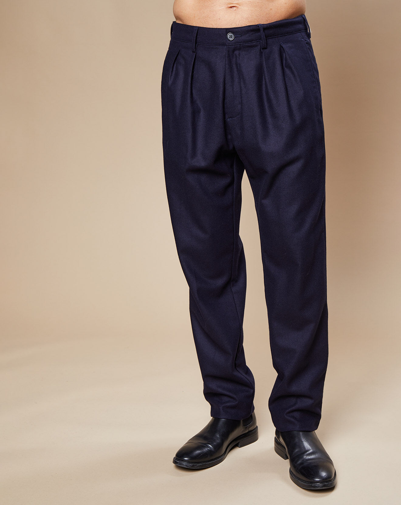 Hartford Pantalon 100% Laine Tom bleu marine