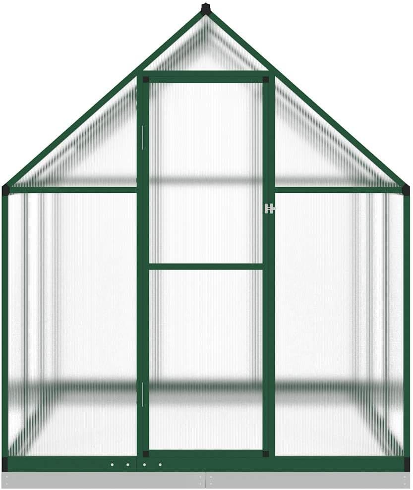 Gewächshaus Treibhaus mit Transparent PC Platten Dachfenster & Tür & Fundament Winterfest Gartengewächshäuser Begehbares Pflanzenhaus für Garten Outdoor Silber 100 x 100 x 60 cm Edelstahl