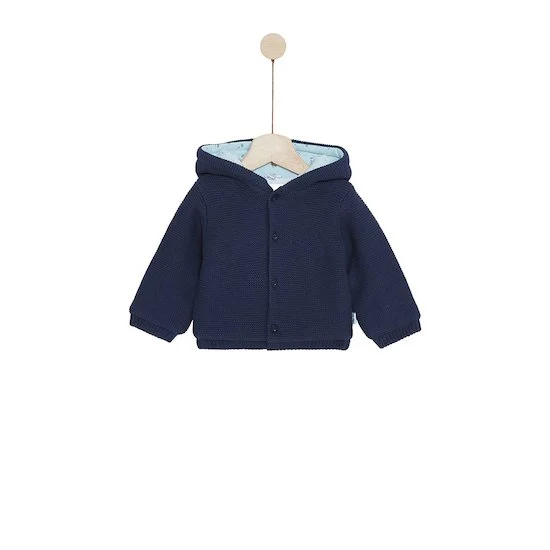 Petit Cocon Mignon Cardigan à capuche   Bleu        de               P'tit bisou