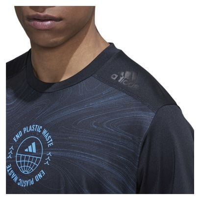 Maillot manches courtes adidas running D4R Noir Bleu Homme