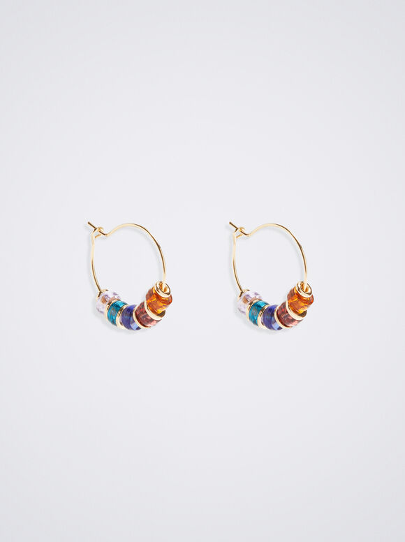 Pendientes Ouro Com Resina - Multicor