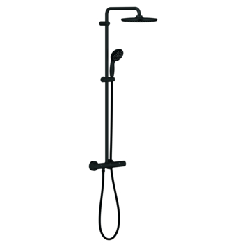 Grohe regendoucheset Quickfix Vitalio Start met handdouche en thermostaatkraan 2 standen zwart