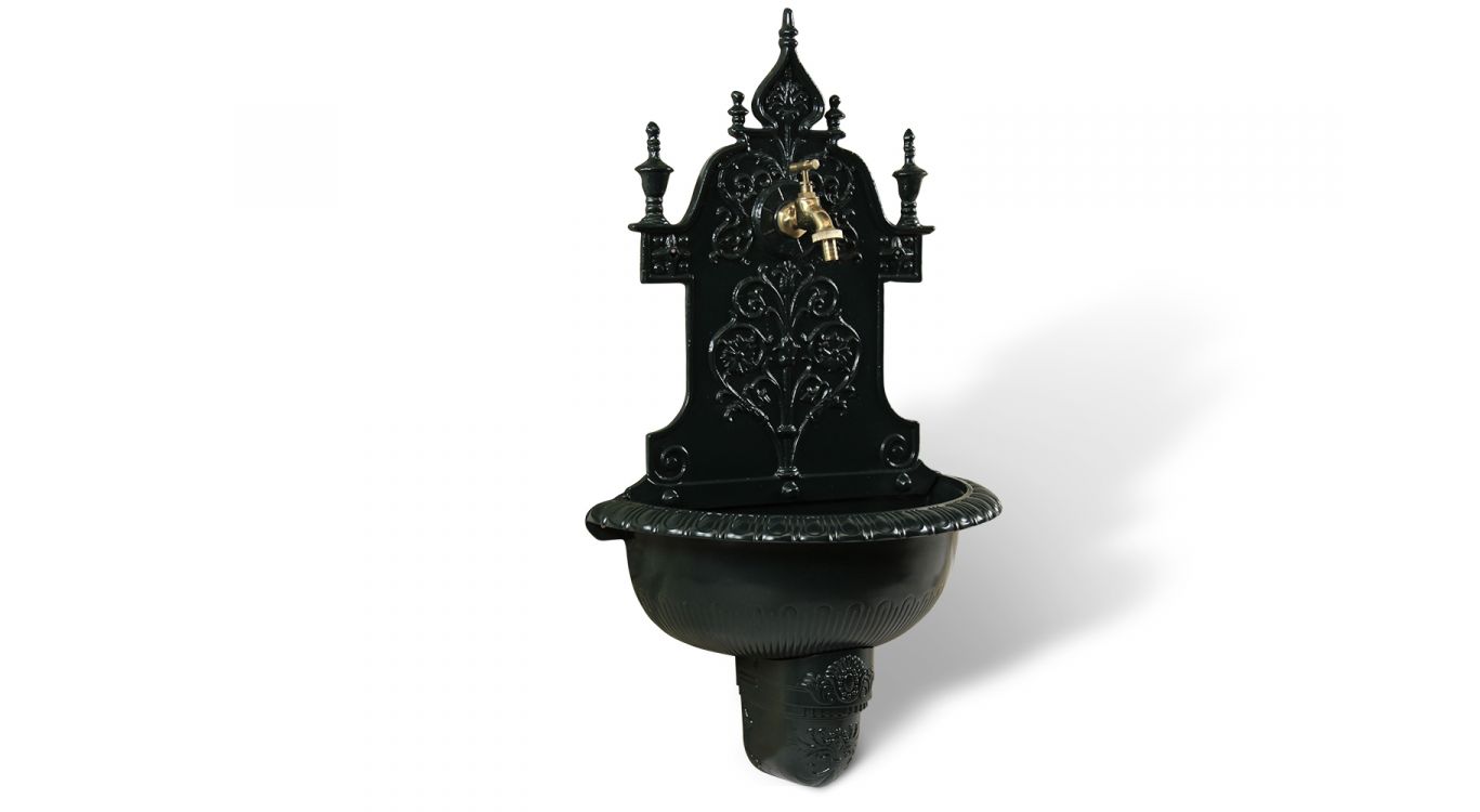 Fontaine de jardin aluminium vert 44x22.5x77.5cm