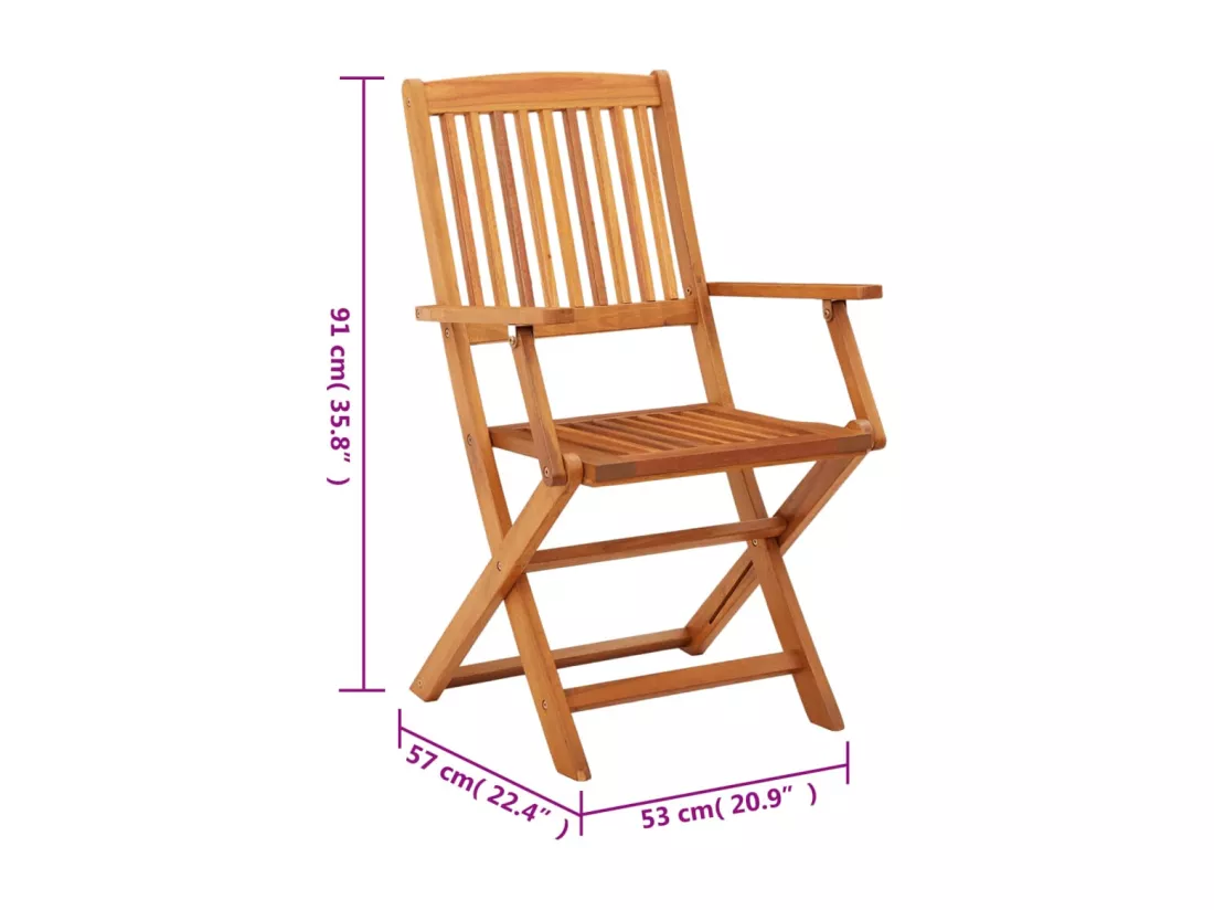 Chaises de jardin pliables lot de 4 Bois d'eucalyptus massif