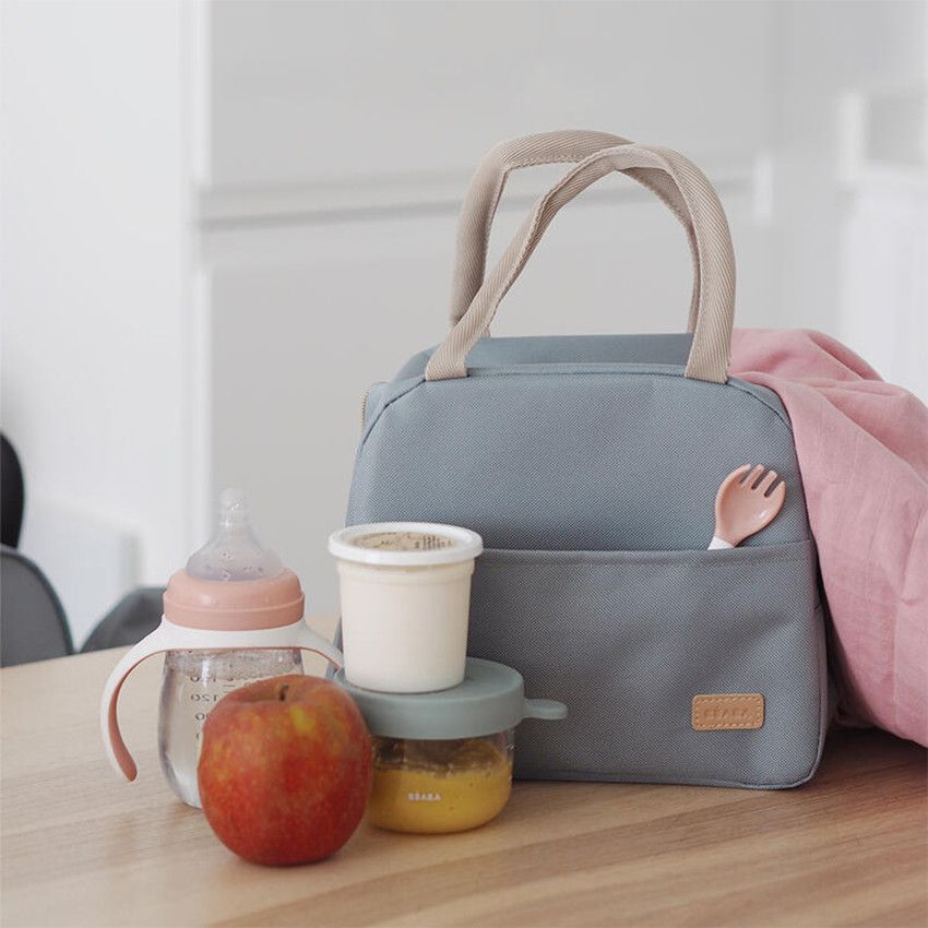 Sac repas isotherme - Vert Sauge - Ecru