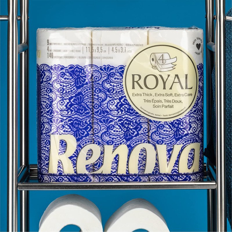 Papier toilette quadruple épaisseur Renova Royal  - 63 rouleaux de 140 feuilles