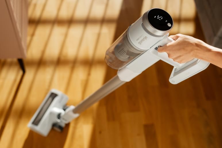 Gorenje Kabelloser Akku-Staubsauger, 21,6V, 130W, 2 Geschwindigkeiten, 60 Min. Laufzeit, Weiß SVC216210FFIIW, White, 28 W, 0.5 liters, 80 Dezibel