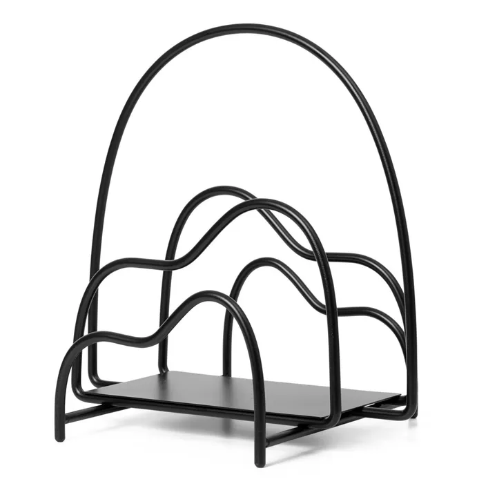 Ferm Living Porte-magazine Lithos en métal  | Noir