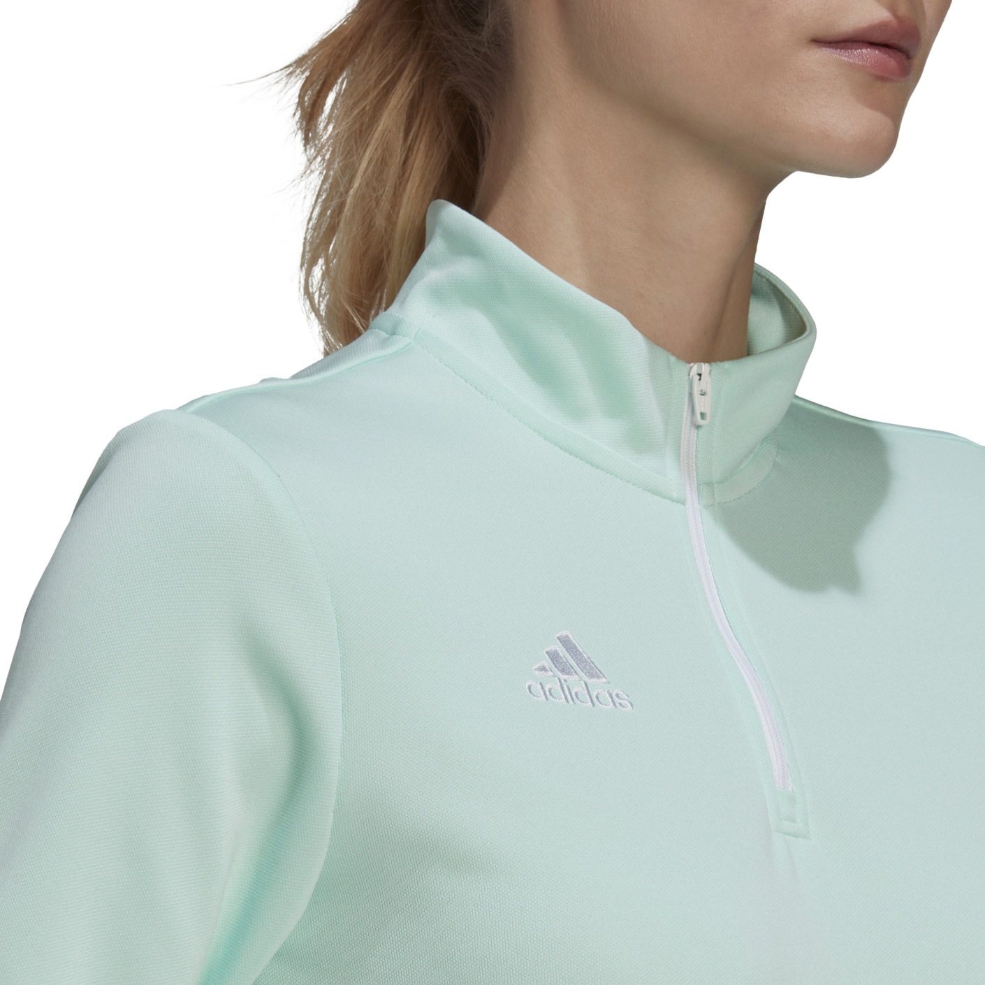 Adidas Entrada 22 Trainingstrui 1/4-Zip Dames Mintgroen Wit