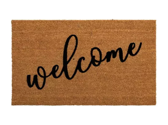 Tapis d'entrée en fibre marron 45x75